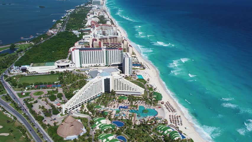 Beautiful aerial perspective of Cancun