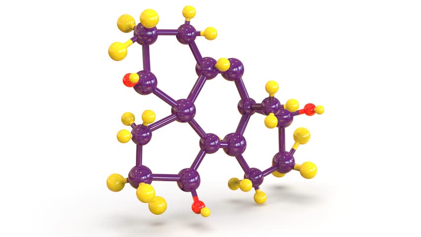 hormones chain in abstract linear style. Simplicity black pictograph. Analysis, science, medicine concept.3d animation