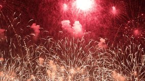 Amazing real beautiful colorful fireworks background on celebration night event for happy new year party, Abstract Multi color golden firework in the night sky - Powered by Shutterstock - Get 15% off with code: PIKWIZARD15