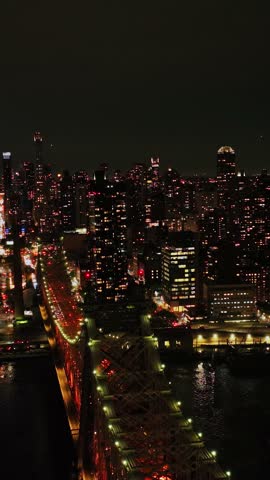 Nighttime view showcases New York City