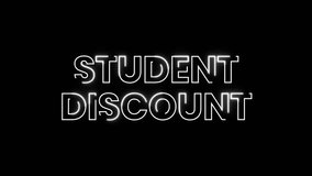 Animated Student Discount text. Bright, eye-catching design. Perfect for back to school promotions, educational videos, or online ads. - Powered by Shutterstock - Get 15% off with code: PIKWIZARD15