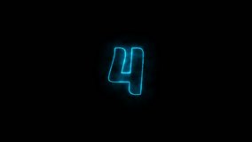 Number Four neon text animation. 4K - Powered by Shutterstock - Get 15% off with code: PIKWIZARD15