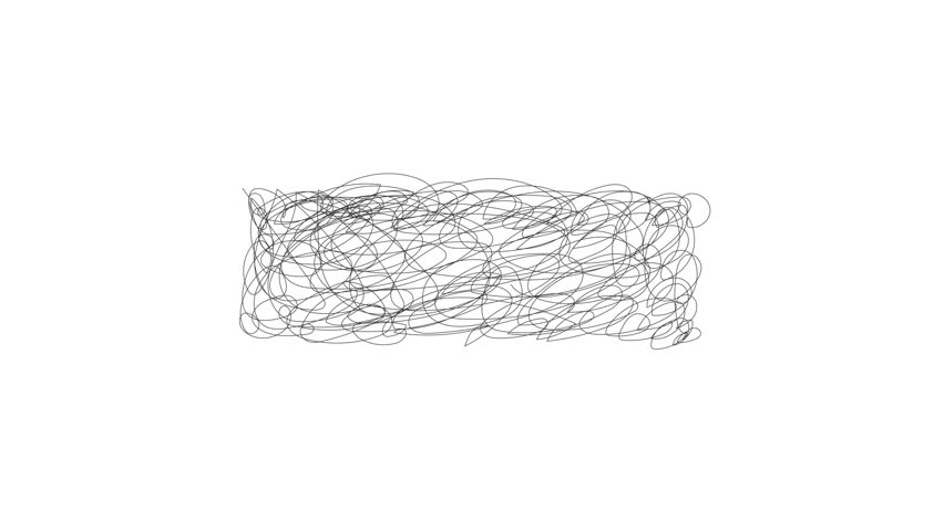 Hand-drawn doodle scribble, stop motion animation on a transparent background