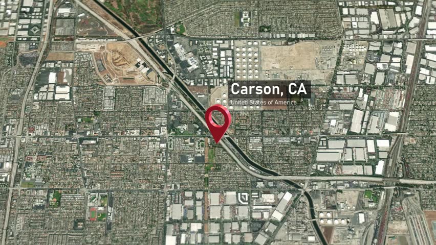 Carson Map City Zoom (CA, USA) from Space to Earth