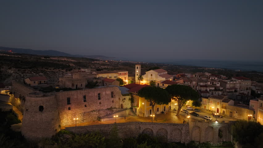 Castle Of Ardore Superiore Ancient Medieval Italian Hamlet In Calabria Region