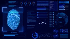 Digital digital fingerprint scanning match point circuit. Security or computer concept design. Cyber security, Biometrics authentication and identity concept. cybersecurity scan. 3D Illustration - Powered by Shutterstock - Get 15% off with code: PIKWIZARD15