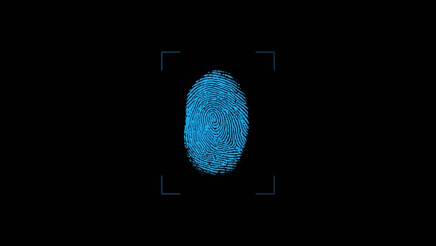 Digital fingerprint scanning for digital screen for verify identity authentication for internet login. Biometric verification animation. finger print fingerprint lock secure security. 3D Illustration