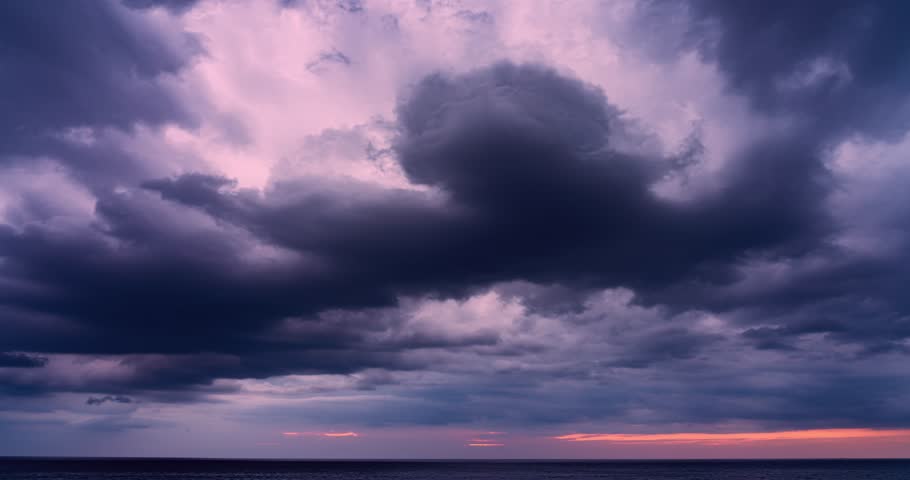 Dark Clouds flowing fast in sky Timelapse background