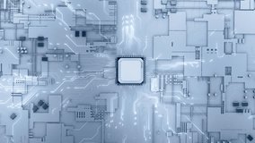 Motherboard CPU GPU Circuit Board Background circuit board. Digital technology. Central computer processor CPU chip. PCB artificial intelligence processor AI chip CPU circuit board. 3D Illustration - Powered by Shutterstock - Get 15% off with code: PIKWIZARD15