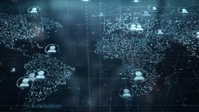 Digital world map with users worldwide connections. Global social media network and web 3.0 communication on earth background. Cloud storage and blockchain technology concept. Internet vpn location - Powered by Shutterstock - Get 15% off with code: PIKWIZARD15