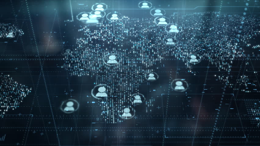 Digital world map with users worldwide connections. Global social media network and web 3.0 communication on earth background. Cloud storage and blockchain technology concept. Internet vpn location - Powered by Shutterstock - Get 15% off with code: PIKWIZARD15