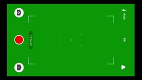 Smartphone video camera frame grid recording screen overlay on black background, mirrorless cam viewfinder frame animation template, digital user interface display setting time data. 3D Illustration - Powered by Shutterstock - Get 15% off with code: PIKWIZARD15