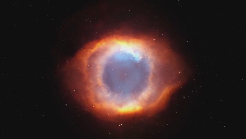 Animation depicting the planetary nebula Helix NGC 7293 in constellation Aquarius.