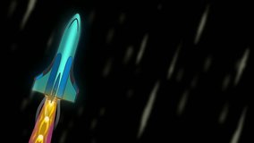 2D Space Background Animation, Spaceship on Starry Galaxy with High-Speed and Fiery Jet Effects with green screen - Powered by Shutterstock - Get 15% off with code: PIKWIZARD15