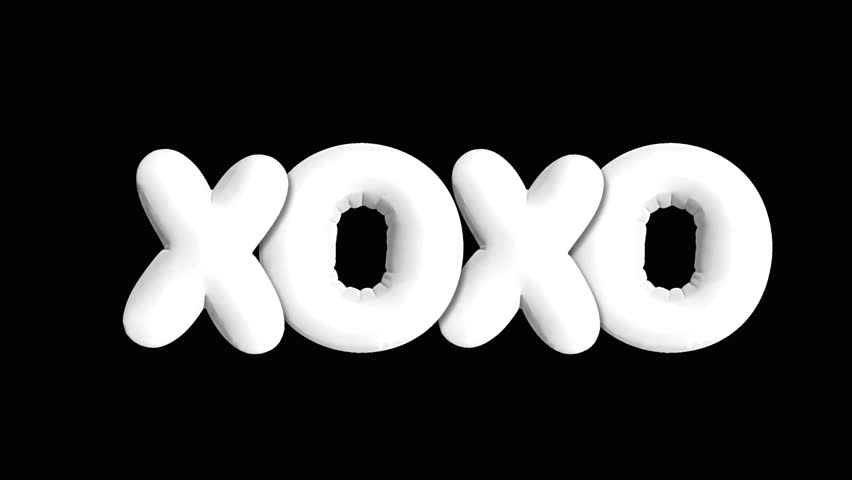XOXO hugs and kisses inflating balloon type Valentine message