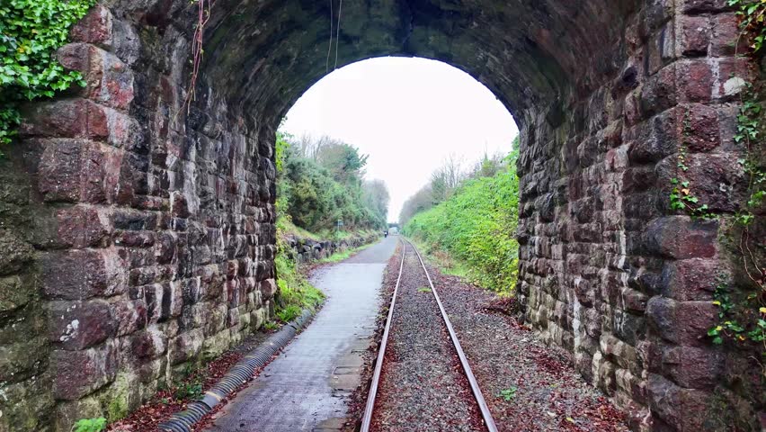 Epic Locations Ireland winter bridge over Waterford Greenway cycle route and rail line tourist attraction in Waterford Ireland