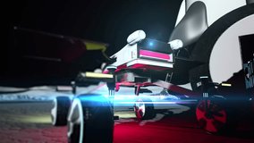 3d animation of Ai robots coming to moon lunar mission to help astronauts with space exploration. High tech futuristic background - Powered by Shutterstock - Get 15% off with code: PIKWIZARD15