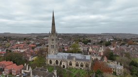 St Wulfram's Church Grantham Lincolnshire England drone,aerial - Powered by Shutterstock - Get 15% off with code: PIKWIZARD15