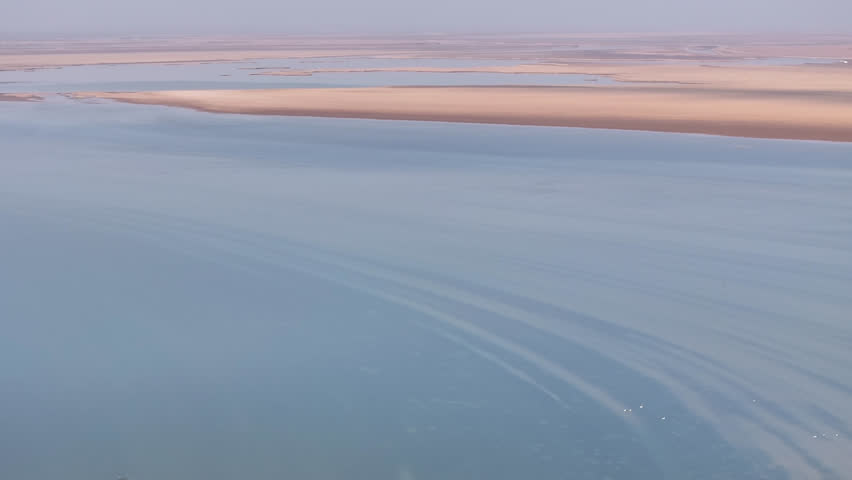 Lovely landscape footage of a lake during sunset