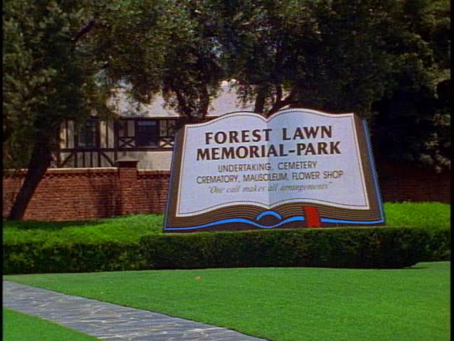 The entrance to the Forest Lawn Cemetery in Glendale