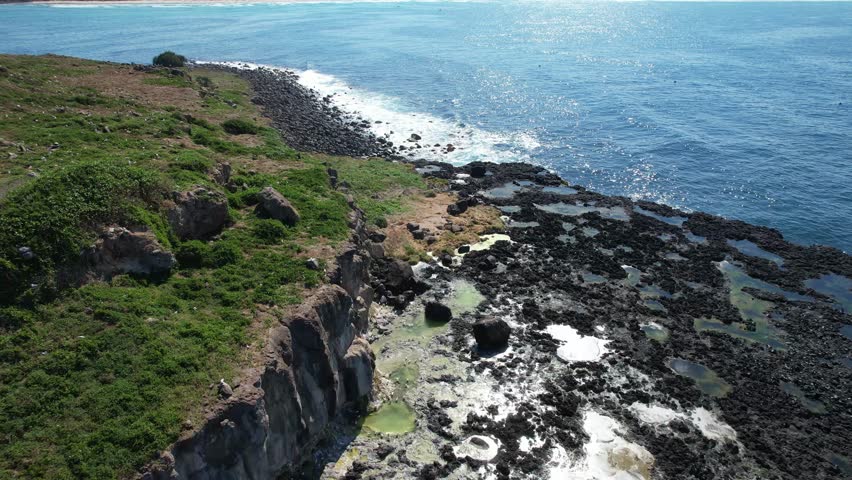Seabirds Flying Around The Cook Island - Cook Island Aquatic Reserve In Australia. - aerial shot
