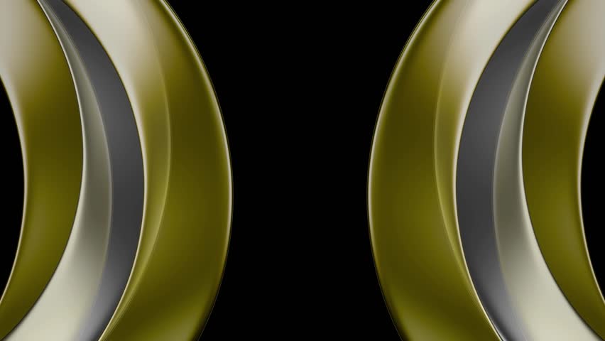 Showcasing the cyclical motion of gold and silver rings, this abstract 3D animation features a minimalist design and metallic shine, offering a sleek touch for modern projects.