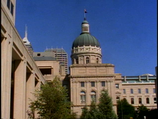 The Indiana State Capitol Building in Indianapolis with copper dome