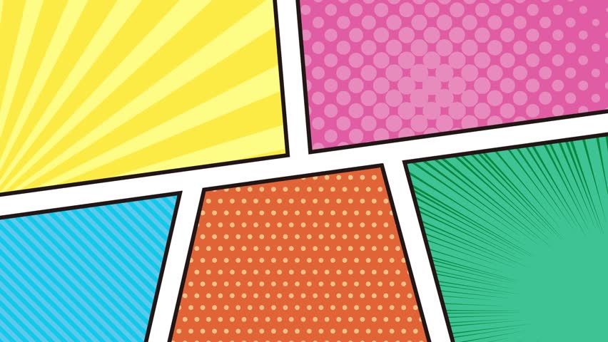 American comic pop frame copy space animation
