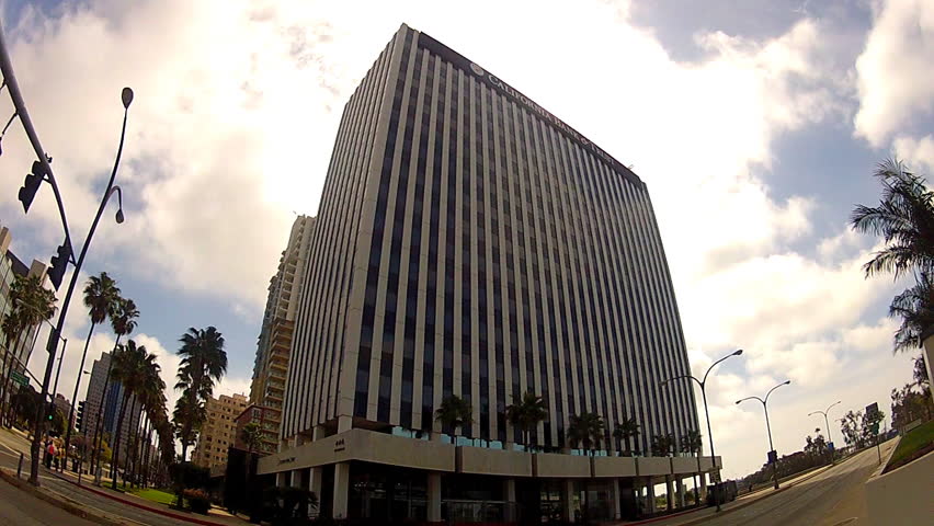LONG BEACH, CA - APRIL 2, 2013: A wide angle shot of the California Bank