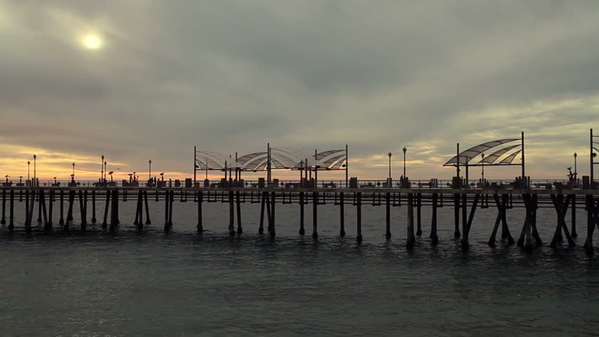 Beautiful skies over the pier at Redondo Beach in Los Angeles, California, USA,