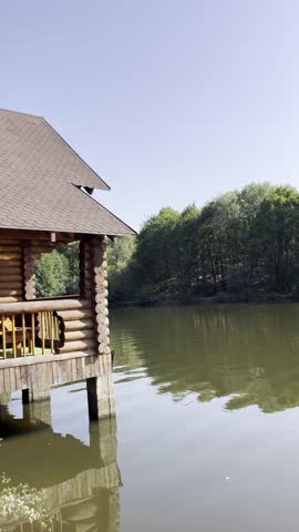 Luxury wooden cabins on the water’s edge