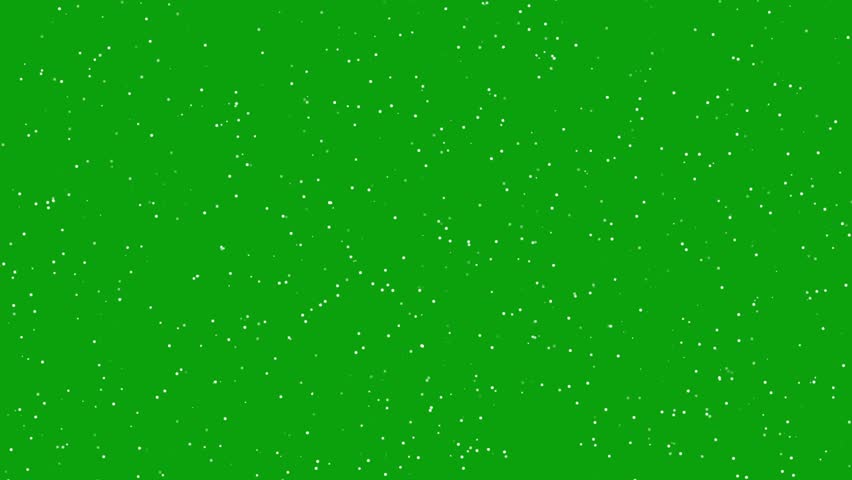 Snowfall overlay across a green background. Winter softly falling snow effect (chroma key). Realistic cartoon Snow Falling Animation. Blurry Snow. Abstract overlay with particles and bokeh. Light leak