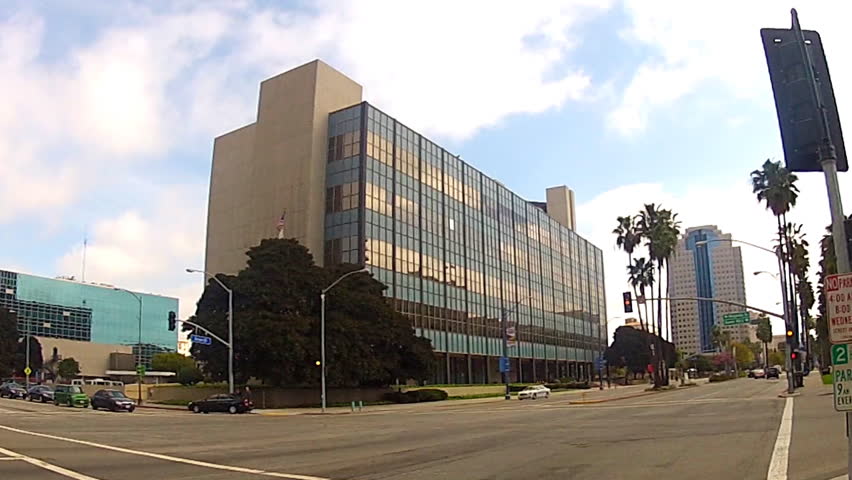 LONG BEACH, CA - APRIL 2, 2013: A wide shot of the Long Beach County Courthouse