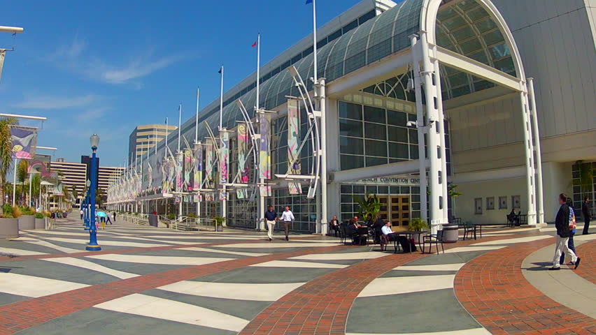 LONG BEACH, CA - APRIL 2, 2013: The Long Beach Convention Center with people