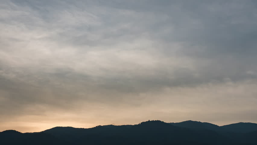 Twilight and dawn sky with cumulus cloud time lapse in an evening 4k footage.