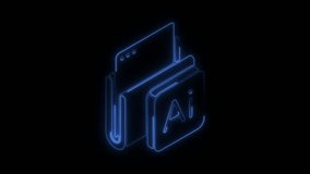 Animated Neon AI Icon Highlighting Artificial Intelligence Concept in a Futuristic Tech Art Style - Powered by Shutterstock - Get 15% off with code: PIKWIZARD15