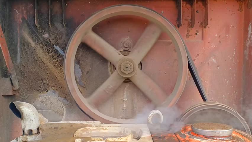 rotation of the concrete mixing machine drive wheel