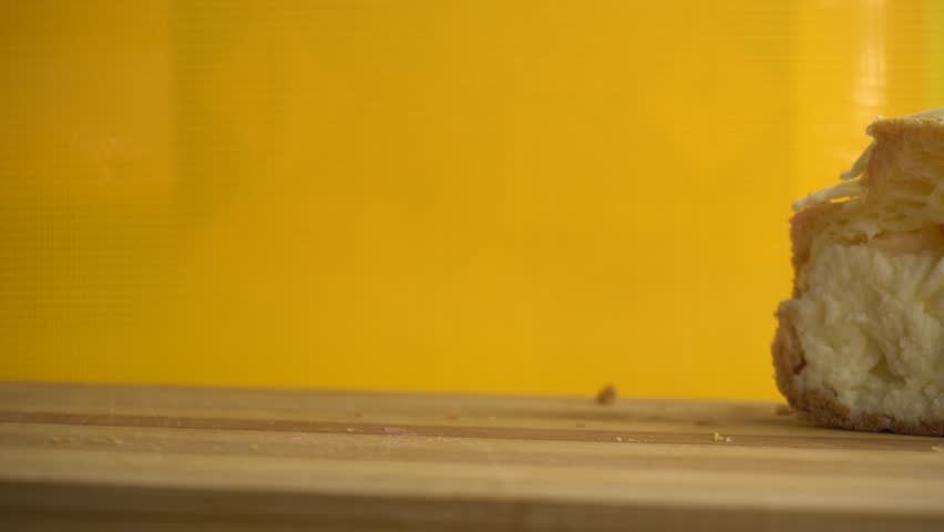 Homemade choux pastries. The process of cooking and demonstrating choux pastry. Dessert. Baking. Food concept