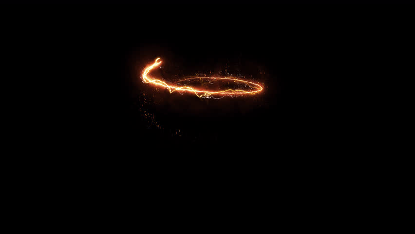 Spiral energetic light streak trail on alpha channel.