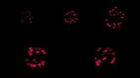 Flowing Heart Symbol Particle Trail. Going in straight line and circular line. Transparent background - Powered by Shutterstock - Get 15% off with code: PIKWIZARD15