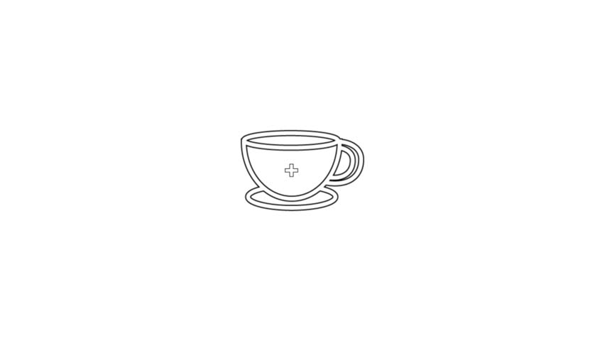  Animated Coffee Cup Logo: Glowing Neon Lines in 4K Video Animation  