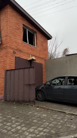 Shelling of civilians. Military aggression. Consequences of the enemy attack on the city of Dnepr. Destroyed residential. Remains of private houses. Consequences of shelling. Russia Ukraine war