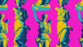 Pop Art Statue Pattern, Classical Sculpture in Vibrant Colors - Powered by Shutterstock - Get 15% off with code: PIKWIZARD15