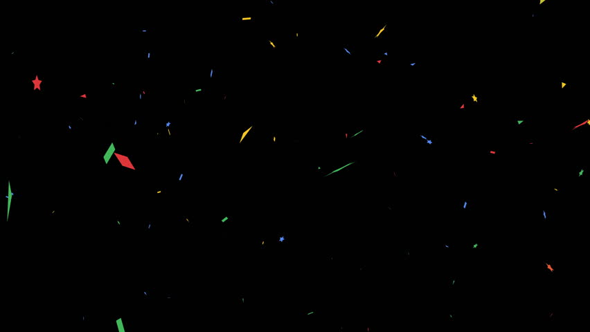Colourful confetti party popper explosions on black backgrounds, 4K greeting animation