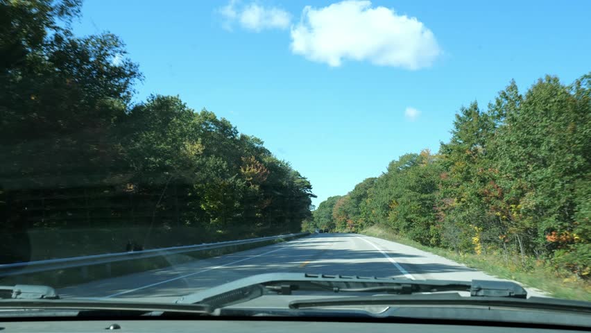 Driving the Straits of Mackinac in Michigan Upper Peninsula