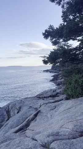 Acadia National Park, Maine coastline with waves