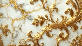 the decorative ornament design with gold carved patterns is luxurious and elegant, combined with a white marble textured background. Baroque or rococo style ornaments consist of vines - Powered by Shutterstock - Get 15% off with code: PIKWIZARD15