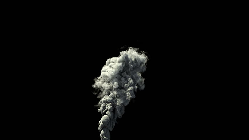 high detailed dense smoke rising over balck background (HD, 1080p, high definition, with alpha)
