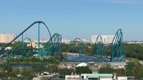 Roller coaster in adventure amusement park in Orlando, Florida. USA tourist attractions. - Powered by Shutterstock - Get 15% off with code: PIKWIZARD15