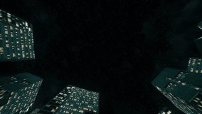 Through the dense fog, the camera moves below from the street bustle to the starry sky along the skyscrapers. - Powered by Shutterstock - Get 15% off with code: PIKWIZARD15